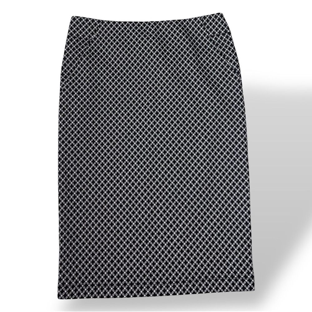 Black & White Geometric Stretch Pencil Skirt